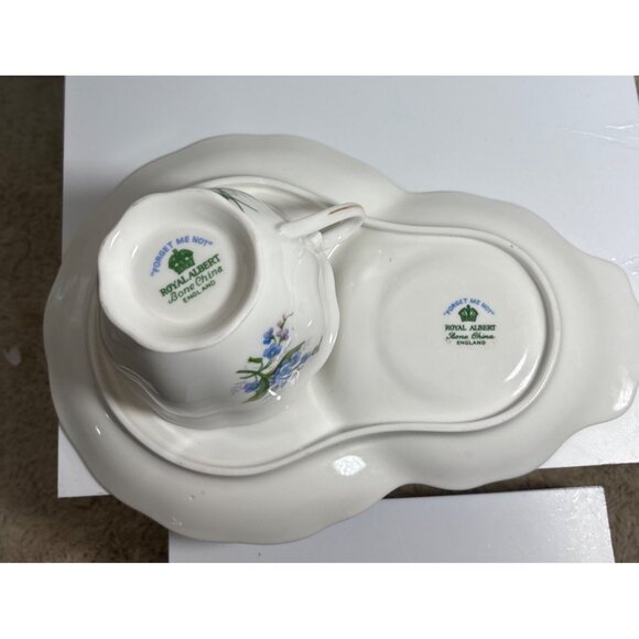 Royal Albert Bone China Forget-Me-Not Creamer Sugar Bowl Tea Cup Snack Plate Set - Picture 10 of 16